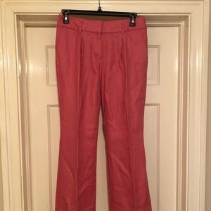LOFT Marissa Trouser, Size 4, Coral Linen